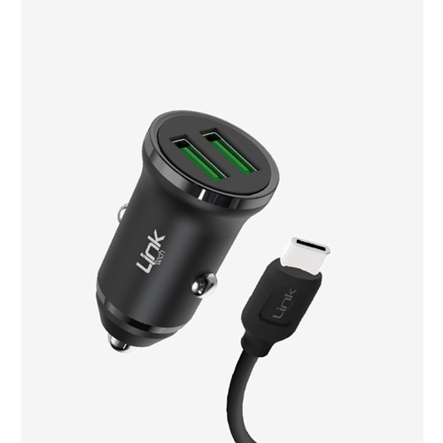 Linktech C483 12W Tip-C Kablolu Araç Şarj Aleti