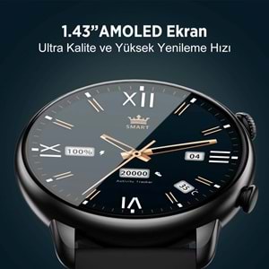 BİX SW02AI 1.43” AMOLED Ekranlı ChatGPT Destekli Akıllı Saat Siyah/Gri