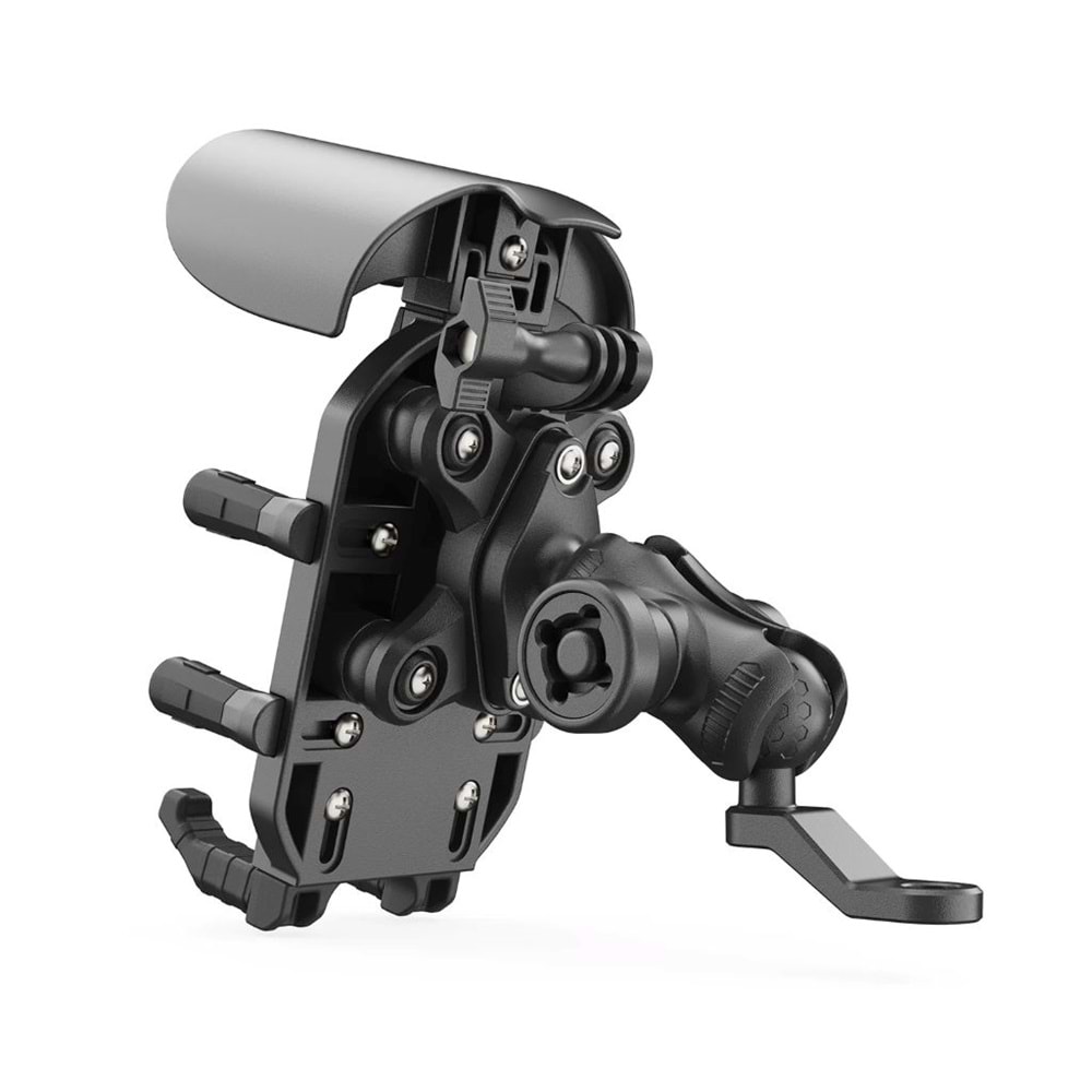 BİX BMPH05 Güneş ve Yağmur Korumalı Ayna Bağlantılı 360° Derece Motosiklet Bisiklet Telefon Tutucu