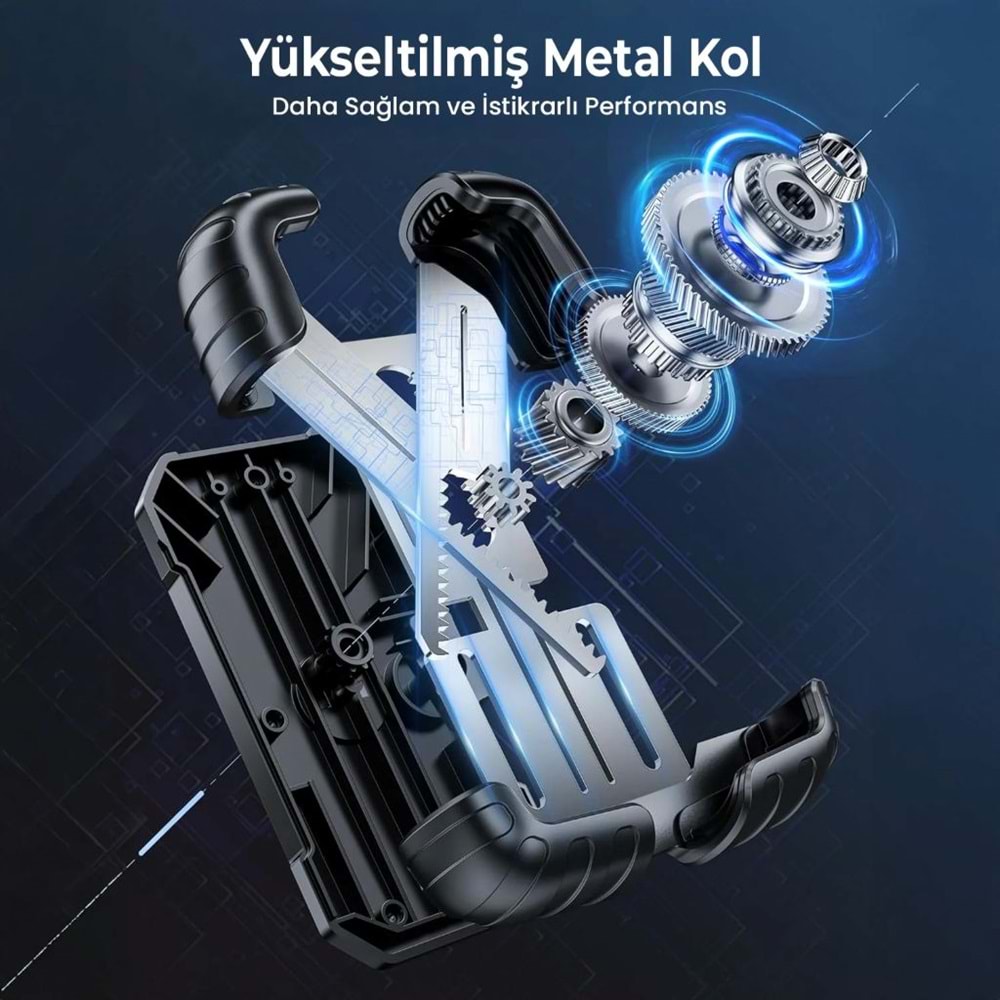 BİX BPH02 360° Derece Ayarlanabilen Gidon Bağlantılı Bisiklet Motosiklet için ABS Telefon Tutucu