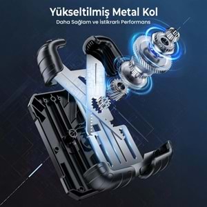 BİX BPH02 360° Derece Ayarlanabilen Gidon Bağlantılı Bisiklet Motosiklet için ABS Telefon Tutucu