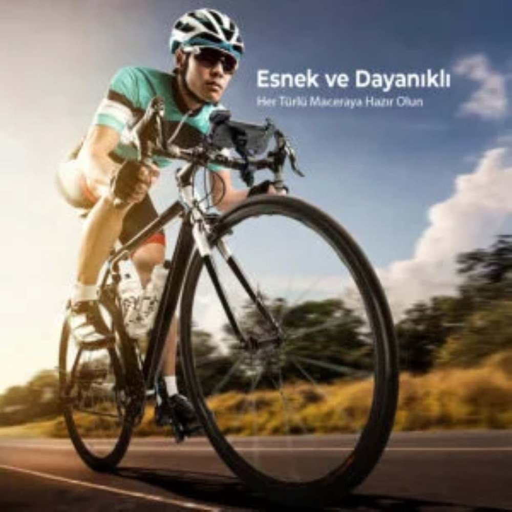 BİX BPH02 360° Derece Ayarlanabilen Gidon Bağlantılı Bisiklet Motosiklet için ABS Telefon Tutucu