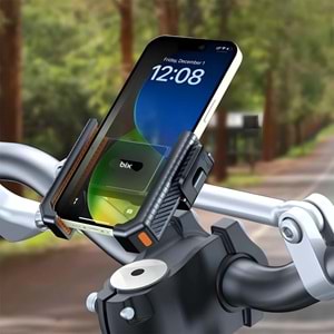 BİX BPH01 Gidon Bağlantılı Bisiklet Motosiklet için Esnek ABS Telefon Tutucu 360° Dönebilen Tasarım