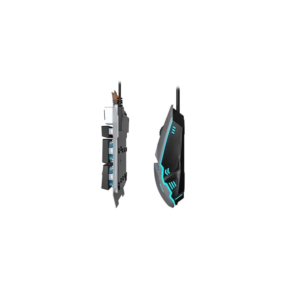 Lecoo CM107 USB Kablolu Rainbow Aydınlatmalı Türkçe Q Oyuncu Klavye & Mouse Seti Siyah